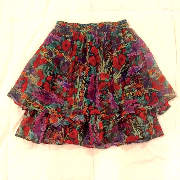 🐝 Host Pick 🎉 Off Broadway Summer Floral Skirt XS - Picture 1 of 4